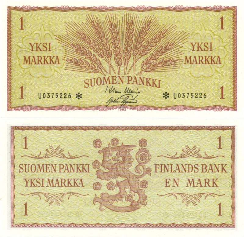 1 Markka 1963 U0375226* kl.9